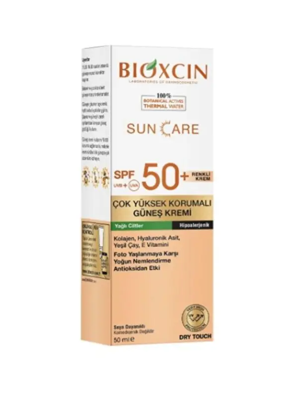 Bioxcin Sun Care Spf50 Yağlı Ciltler Için Renkli Güneş Kremi 50 ml - 1