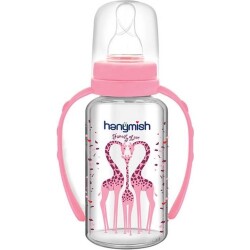 Hanymish Kulplu Cam Biberon 125 ml Pembe - 1