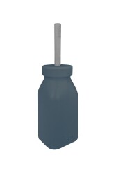 OiOi Silikon Şişe Ve Pipet | Deep Blue – Powder Grey - 1