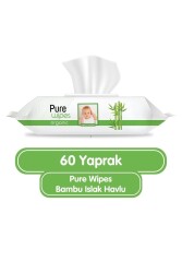 Pure Baby Organik Bambu Özlü Islak Havlu 60 Yaprak - 1